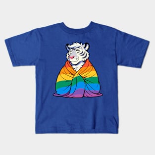 Comfy Womfy Furry Pride Tiger LGBTQ Rainbow Kids T-Shirt